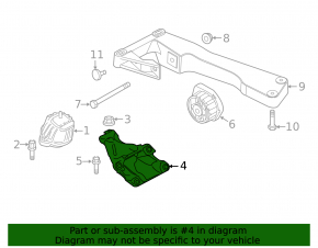 Engine bracket left BMW X3 F25 13-17 2.0T