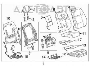 Cadillac ATS 13 passenger seat - leather, gray