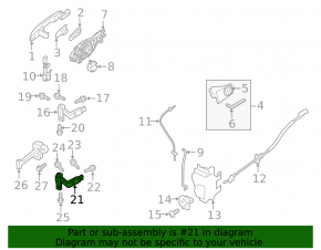 Door hinge lower front right Volvo XC40 19-25