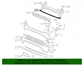 Lower front bumper reinforcement for VW Atlas 21-25