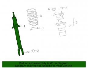 Shock absorber front right Lexus LS460 07-12 rwd