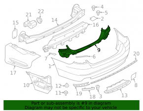 Rear bumper mount central BMW 5 F10 11-13