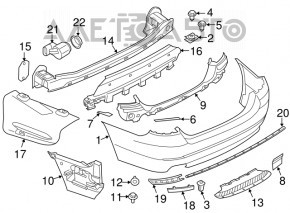 Rear bumper central mount BMW 5 F10 11-13 M pack