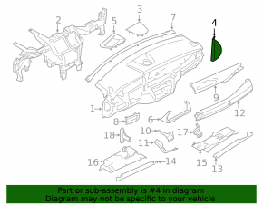 BMW X5 F15 14-18 right side front panel trim, brown