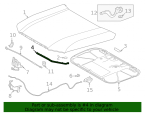 Front right hood seal for Toyota Land Cruiser 24-26