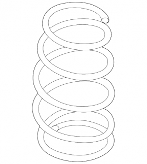 Front left spring for Nissan Leaf 13-17, stiffness 2, orange, white