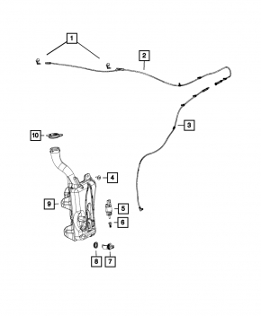 Chrysler 200 15-17 Windshield Washer Reservoir with Cap and Sensor
