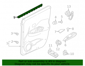 Inner front left glass seal Nissan Kicks 18-24