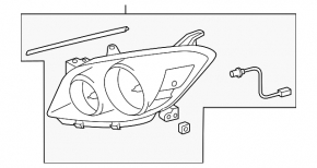 Headlight front right Toyota Rav4 06-12 bare HALOGEN