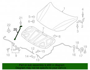 Support bonnet stop Hyundai Elantra AD 17-18