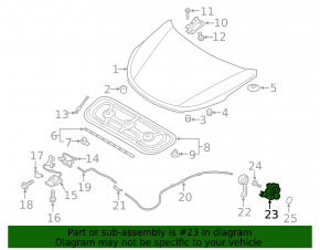 Hyundai Veloster 14-17 interior hood release handle