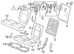 Rear Seats 3rd Row Acura MDX 14-16 Leather, Black