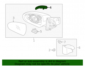 Right side mirror turn signal repeater for Hyundai Ioniq 17-22