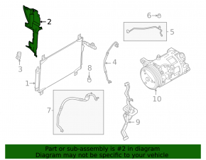 Right radiator deflector Infiniti QX60 22-24