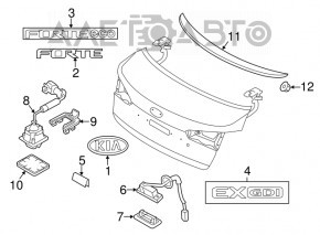 Rear view camera Kia Forte 4d 14-16