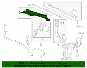 Windscreen wiper linkage with motor Buick Encore 13-19