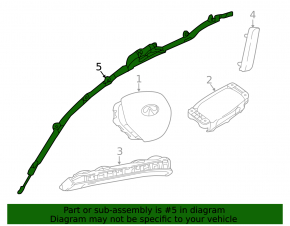 Left side curtain airbag for Infiniti QX30 2017-2019
