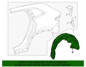 Rear left fender liner Mercedes EQS SUV-class X296 23-25