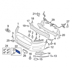 Ford Fusion mk5 13-16 number plate area