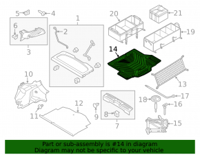 Trunk carpet Ford Fiesta 11-19 4d rubber