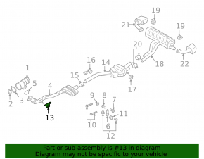Left middle exhaust pipe bracket for Porsche Cayenne 19-26