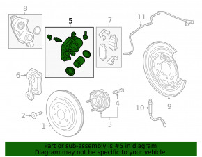 Electric rear right brake caliper assembly for Chevrolet Camaro 16-22