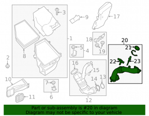 Air duct for the BMW 3 G20 20-26 B58 turbine