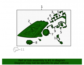 Nissan 350z 2005 front right headlight, bare xenon, broken mounts, crack, scratches, no covers