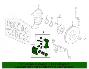 Front Left Caliper Assembly Acura MDX 17-20 Rest