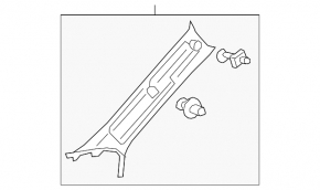 Front pillar trim upper right Lexus ES300h ES350 13-18 beige