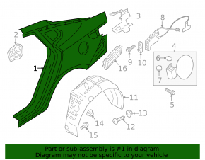 Rear left wing Kia Optima 16-18