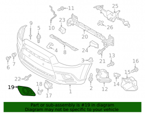 Front right fog light frame Mitsubishi Outlander Sport ASX 11-15 pre-rest, chrome