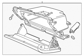 Glove box, glove compartment Chevrolet Cruze 16- black, broken mount