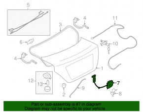 Nissan Versa 12-19 USA Trunk Lid Lock Mechanical