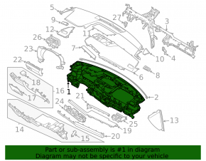 Kia K5 21-24 black dashboard with airbag