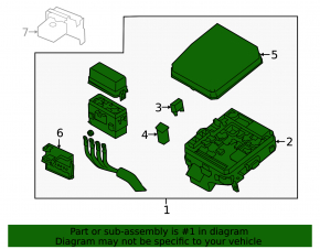 Mitsubishi Outlander 19-22 PHEV underhood fuse box