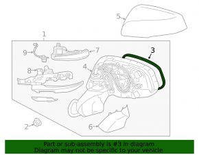 Right mirror element for Toyota Rav4 19-25