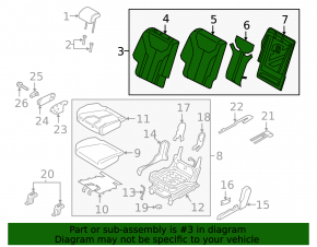 Rear row of seats, 2nd row, right Hyundai Santa FE 21-23, black fabric, electric folding, wrinkled, needs cleaning