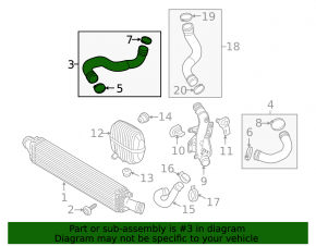 Right lower intercooler pipe for Audi A4 B8 08-16 2.0T