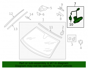 Interior mirror Audi A6 C7 12-18 without auto-dimming, gray