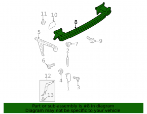 Rear bumper reinforcement for Audi A4 B9 17-25