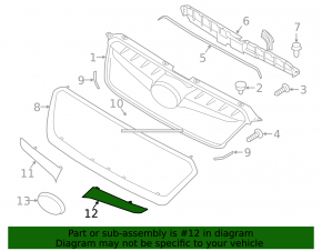 Left Subaru Impreza 15-16 chrome grille molding