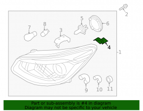 Upper right headlight cover Kia Soul 14-19