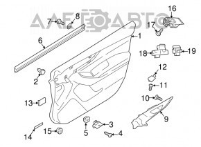 Door trim card front right Subaru Impreza 17-23 GK black