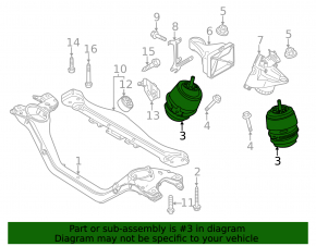 Left engine mount Porsche Cayenne 958 11-17 3.6