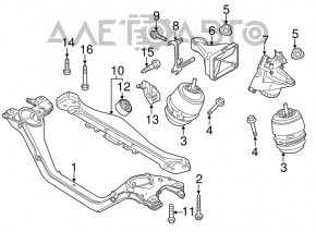 Left engine mount Porsche Cayenne 958 11-17 3.6