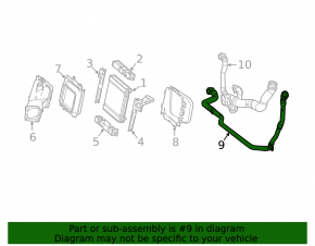 Upper left cooling pipe Mercedes S-class W222 14-17 4.7, 5.5