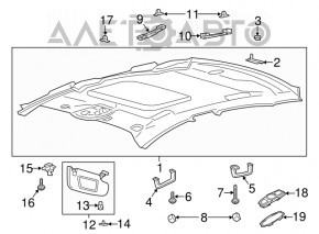 Ford Fusion mk5 13-14 headlining gray without hatch cut
