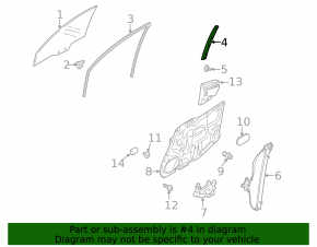 Front right window guide for Mazda CX-7 06-12