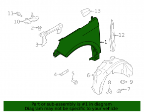 Front right wing Ford Edge 15- white UG